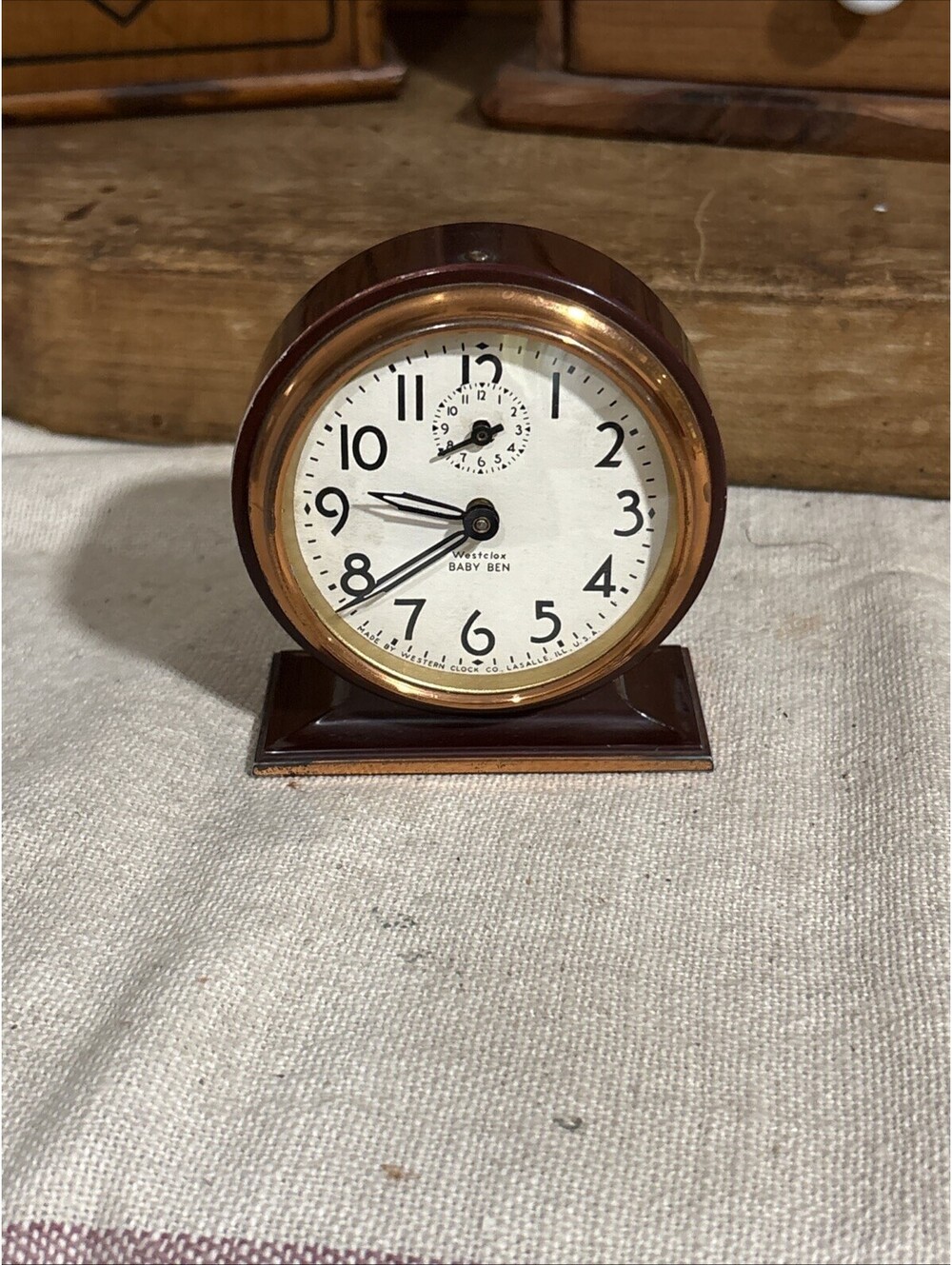 Antique 1935 Westclox Baby Ben Style 3 A2 61L Nickel Wind Up Alarm Clock Works